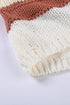 V-Neck Knitted Lantern Sleeve Pullover Sweater